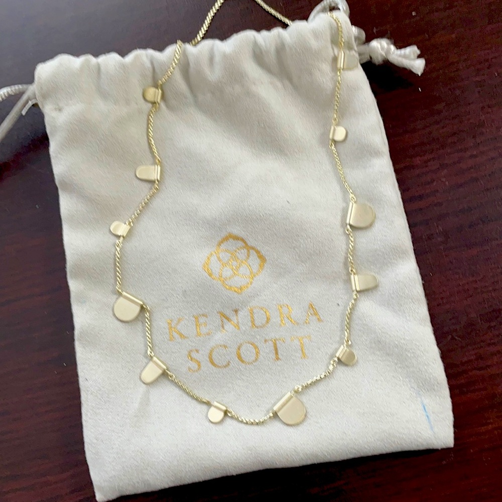 Kendra Scott adjustable multi tab gold necklace